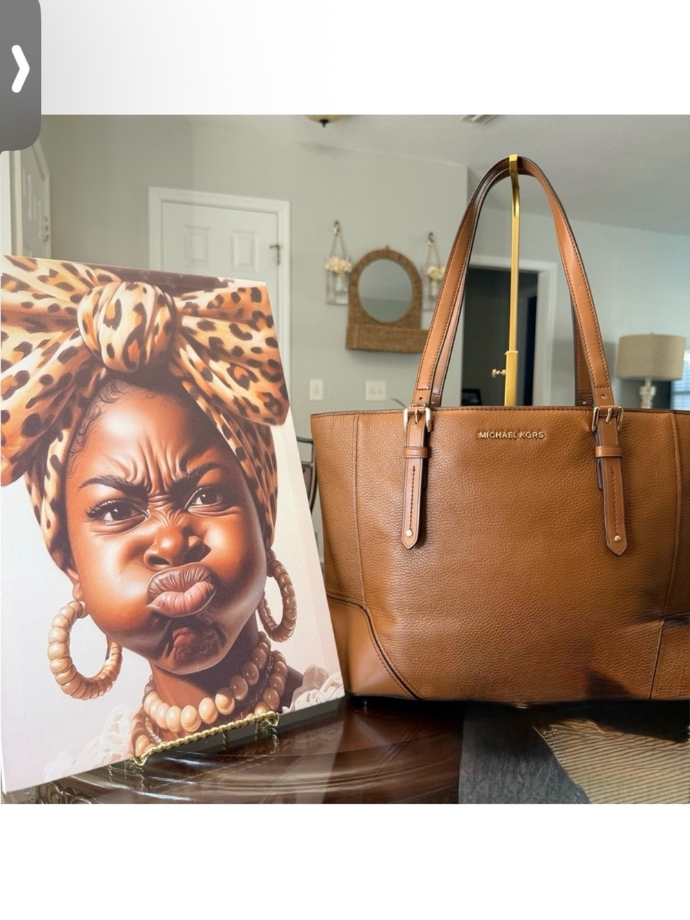 Michael Kors Cognac Pebbled Leather Tote